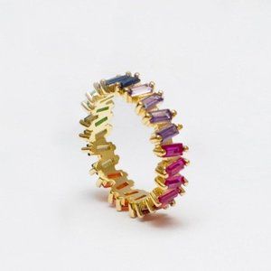 Covet Brass Premium 14kGold Plated Baguette Ring